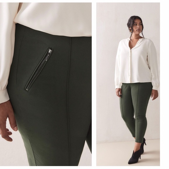 Michel Studio size 14 Dark Green Stretch Dress Pants - Picture 3 of 12